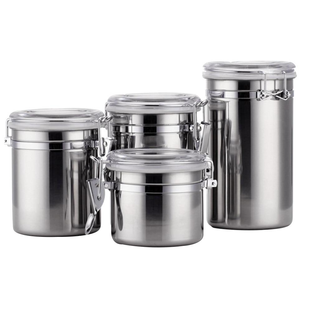 Stainless Steel Kitchen Storage Canister Set 4pcs - Westfield Retailers