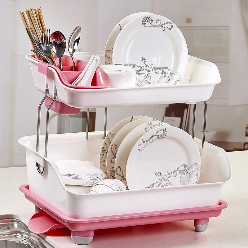 Compact 2 Tier Kitchen Dish Drying Drainer Rack - Westfield Retailers