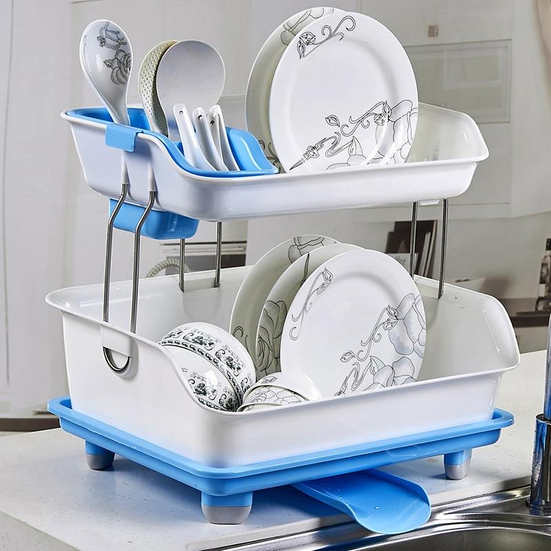 Compact 2 Tier Kitchen Dish Drying Drainer Rack - Westfield Retailers