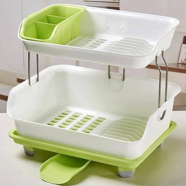 Compact 2 Tier Kitchen Dish Drying Drainer Rack - Westfield Retailers