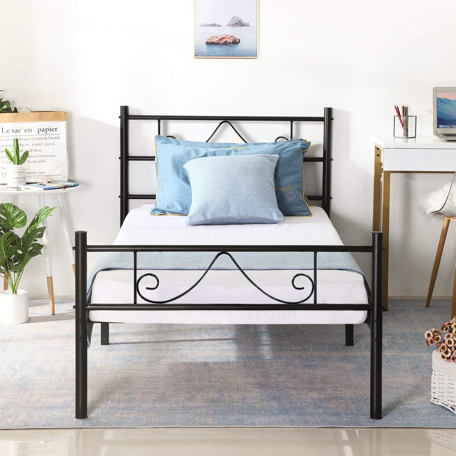 Premium Black Platform Metal Bed Frame - Westfield Retailers