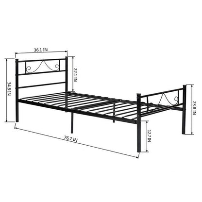 Premium Black Platform Metal Bed Frame - Westfield Retailers