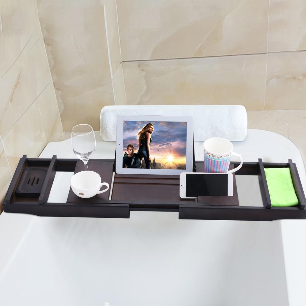 Large Spacious Bamboo Bathtub Caddy Tray - Westfield Retailers