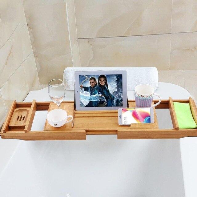 Large Spacious Bamboo Bathtub Caddy Tray - Westfield Retailers