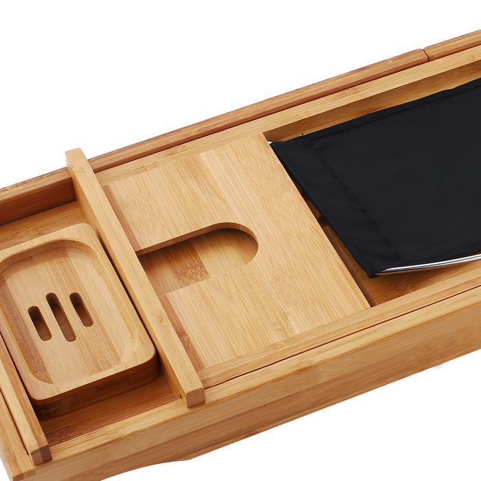 Large Spacious Bamboo Bathtub Caddy Tray - Westfield Retailers