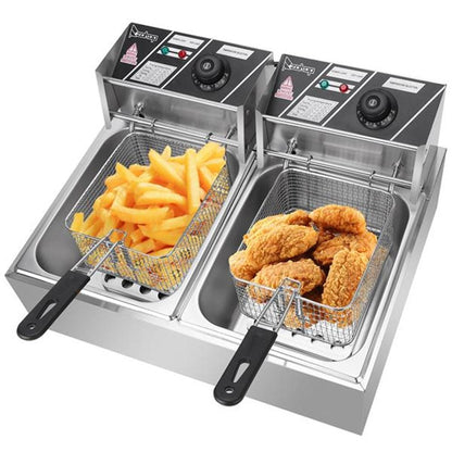 Premium Electric Double Deep Oil Fryer With Basket - Westfield Retailers