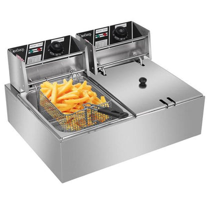 Premium Electric Double Deep Oil Fryer With Basket - Westfield Retailers