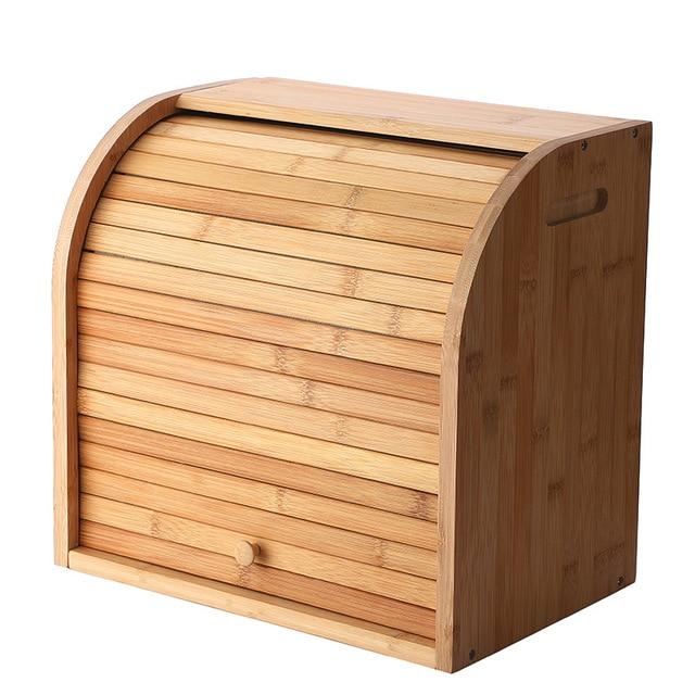 Large Modern Countertop Wooden Bread Storage Box - Westfield Retailers