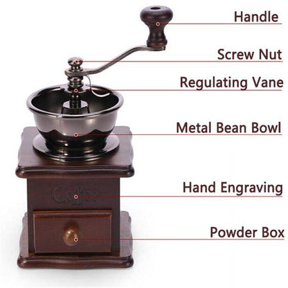 Antique Manual Hand Coffee Burr Grinder - Westfield Retailers