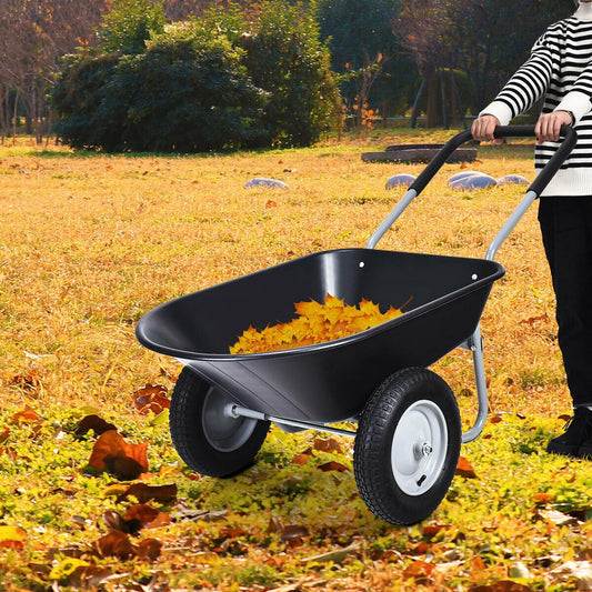 Heavy Duty Two Wheel Steel Garden Wheelbarrow - Westfield Retailers