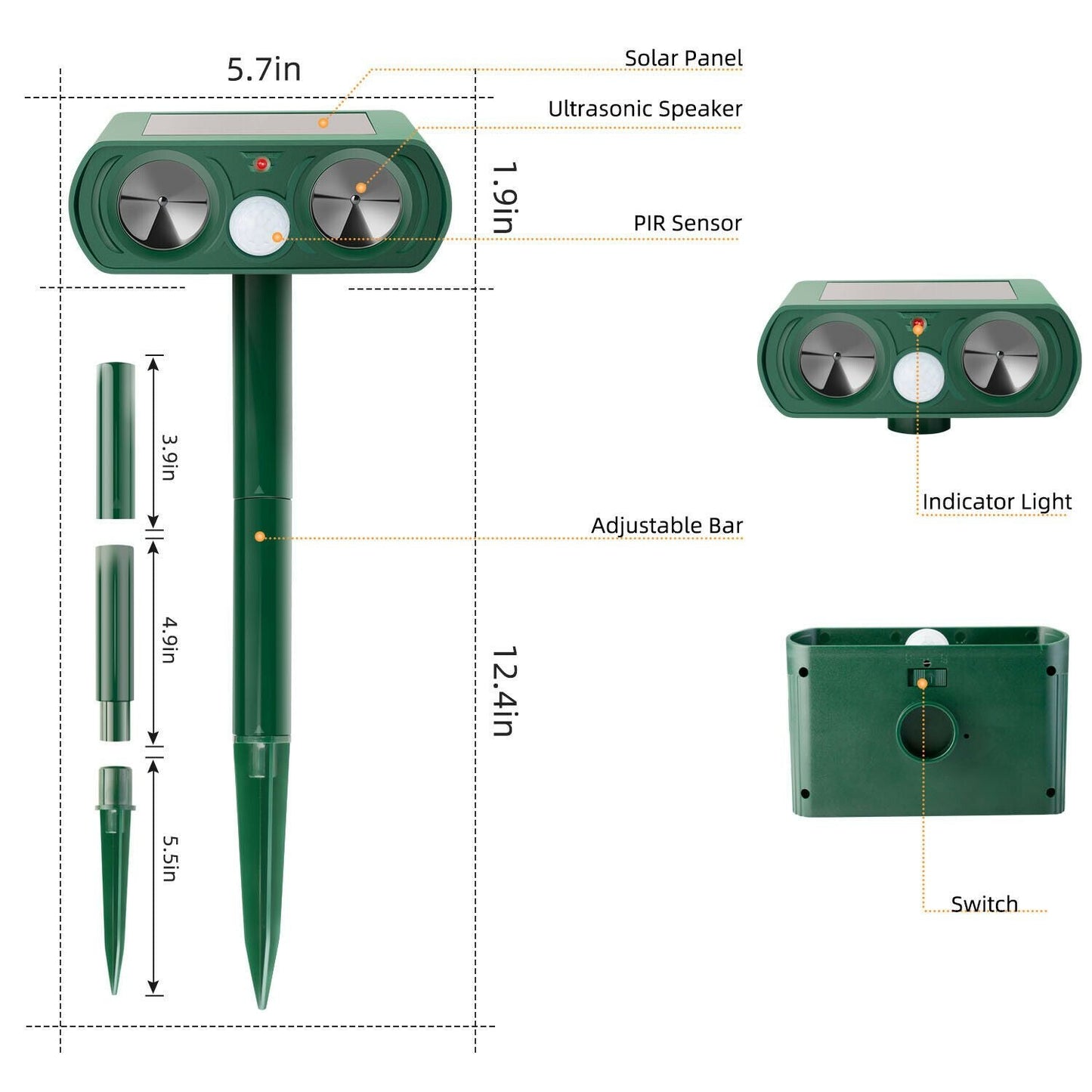 Ultrasonic Electric Yard Pest Repeller / Deterrent - Westfield Retailers