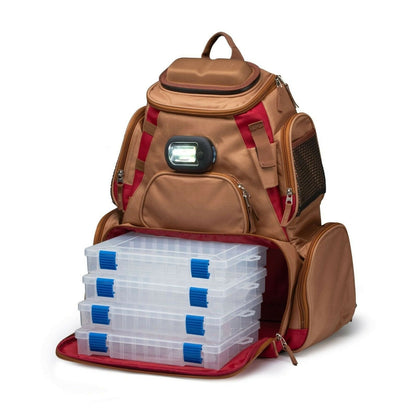 Premium LED Lighted Fishing Tackle Box Backpack - Westfield Retailers