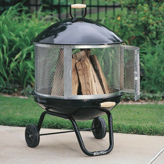 Portable Outdoor Backyard Wood Fire Pit On Wheels - Westfield Retailers