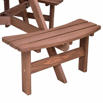 Premium Large Wooden Round Outdoor Patio Picnic Table - Westfield Retailers