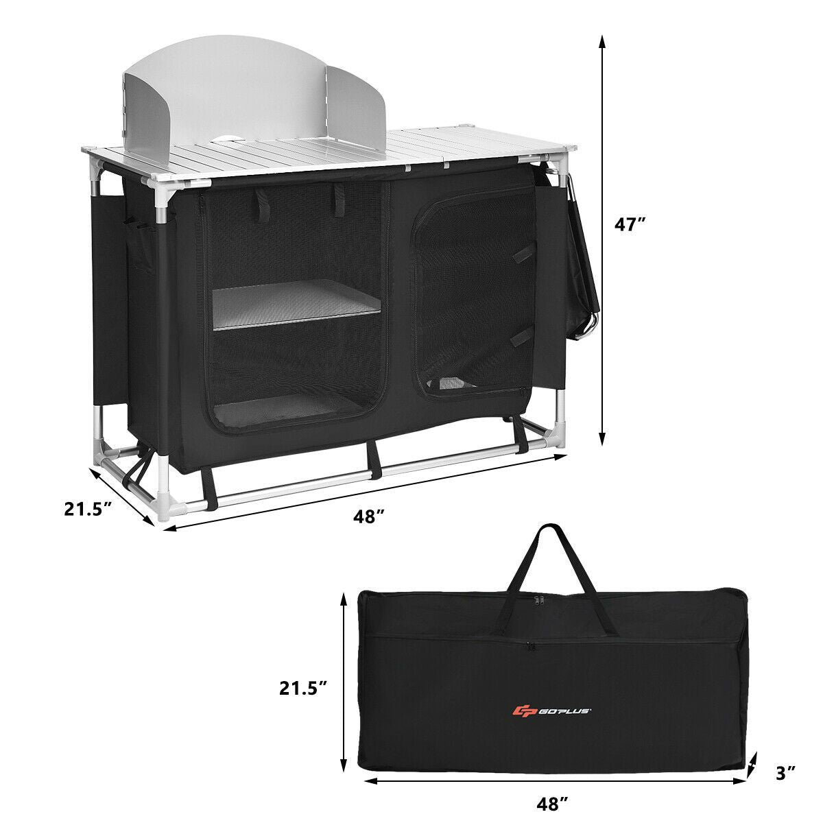 Large Portable Outdoor Camping Kitchen Cook Table Station - Westfield Retailers