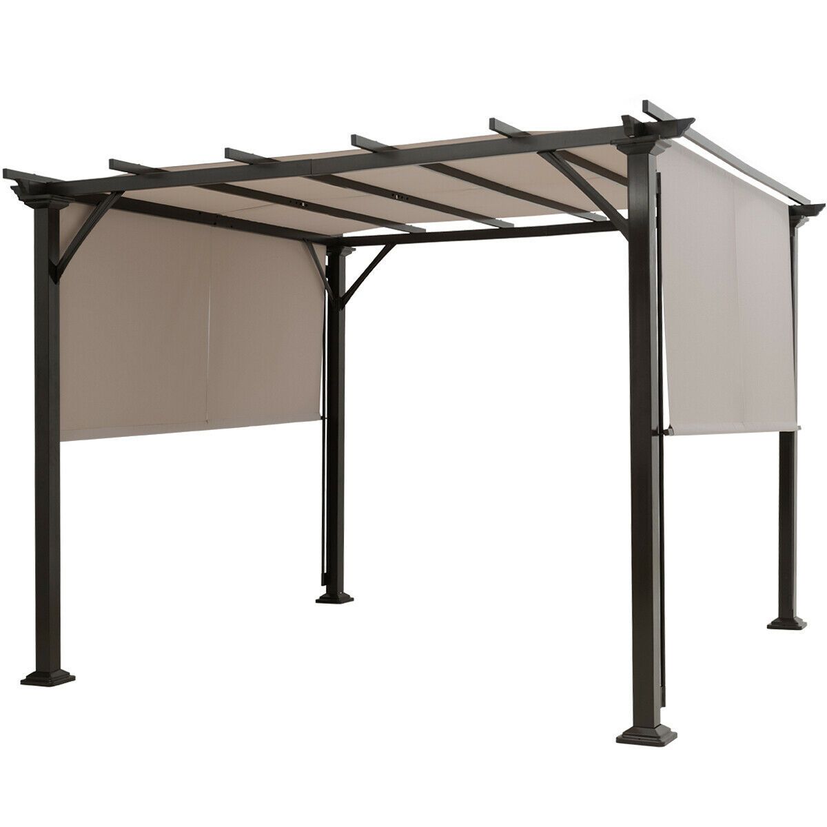 Large Outdoor Backyard Patio Garden Covered Pergola Canopy Kit 10' x 10' - Westfield Retailers