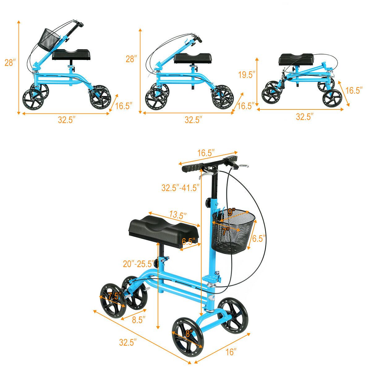 Foldable Medical Knee Walker Scooter - Westfield Retailers