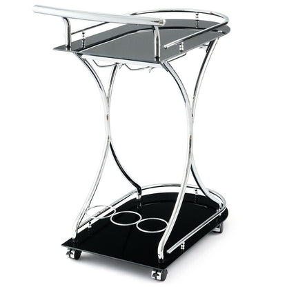 Modern Kitchen Bar Wine Serving Trolley Cart On Wheels - Westfield Retailers