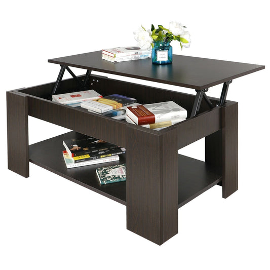 Large Wooden Solid Pop Up Lifting Top Storage Coffee Table - Westfield Retailers