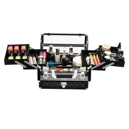 Large Compact Traveling Makeup Organizer Suitcase Box - Westfield Retailers