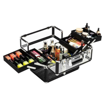 Large Compact Traveling Makeup Organizer Suitcase Box - Westfield Retailers