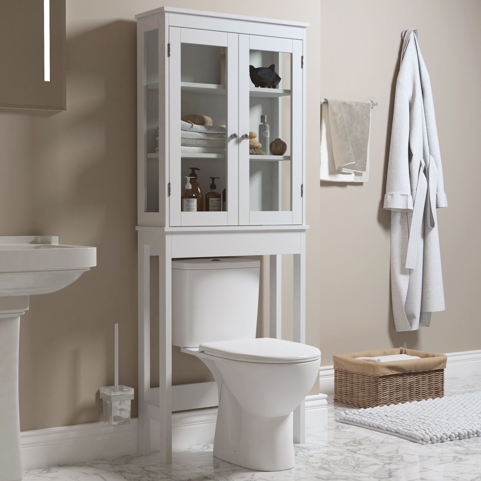 Spacious Over The Toilet Bathroom Space Saver Storage Cabinet - Westfield Retailers