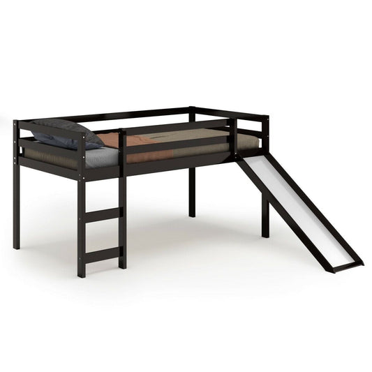 Heavy Duty Twin Sized Wood Kids Loft Bed With Slide - Westfield Retailers