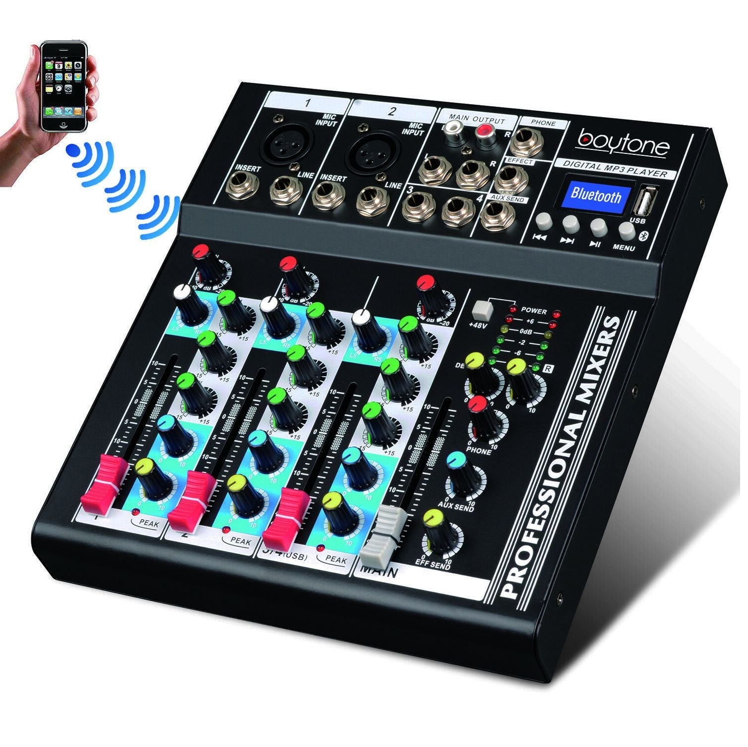 Portable Compact Digital Studio USB Sound 4 Channel Music Mixer ...