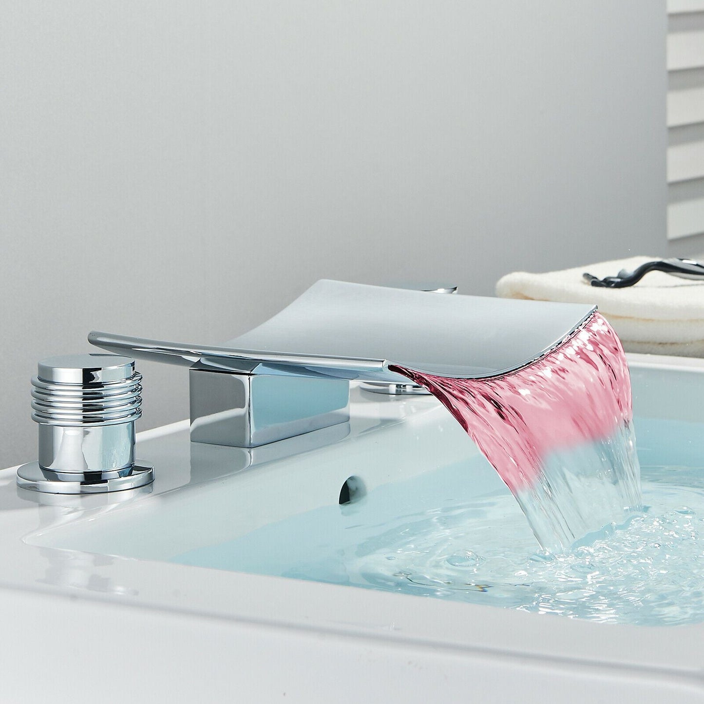 LED Widespread Waterfall Bathroom Sink Faucet 8" - Westfield Retailers