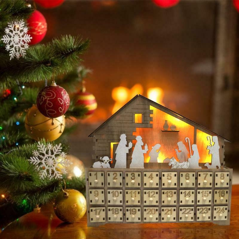 Traditional Wooden Reusable Christmas Nativity Advent Calendar - Westfield Retailers