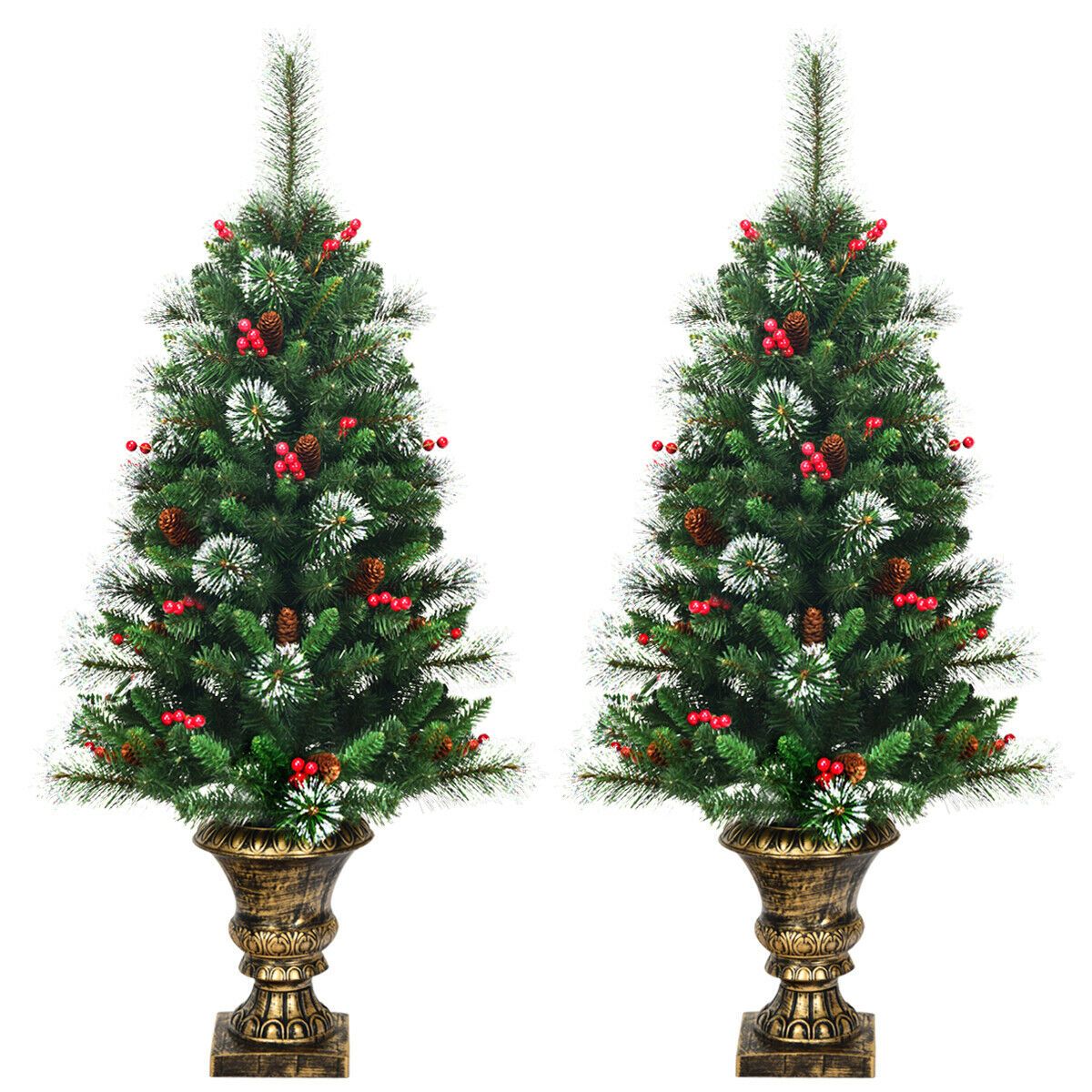 Snow Flocked Pre Lit Artificial Christmas Tree 4 Ft - Westfield Retailers