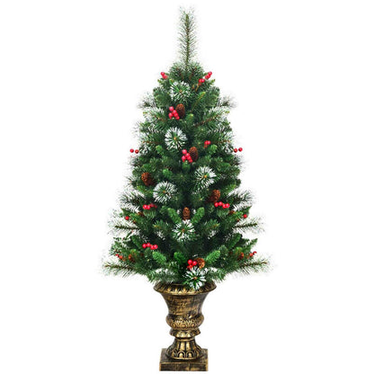 Snow Flocked Pre Lit Artificial Christmas Tree 4 Ft - Westfield Retailers