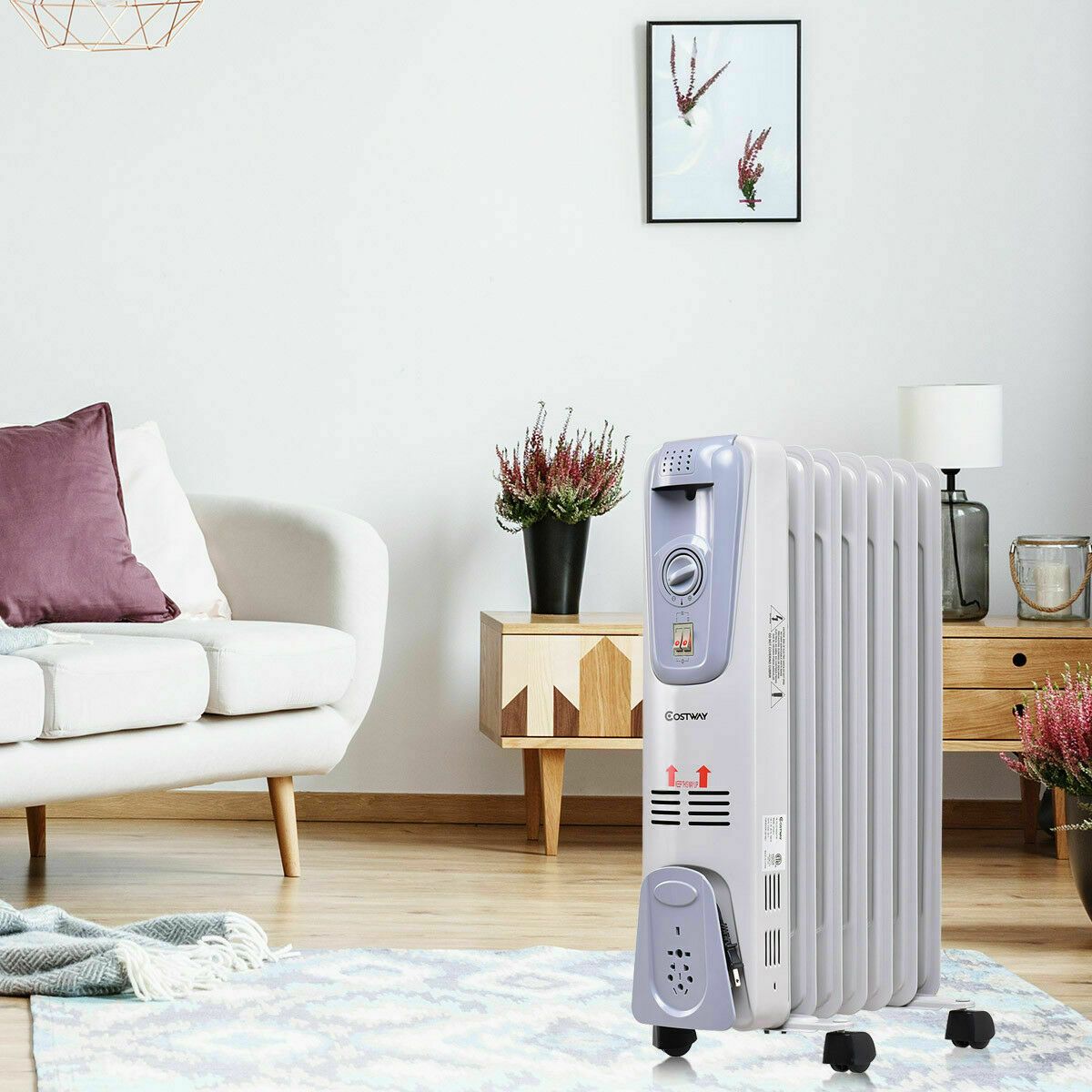 Powerful Oil Filled Freestanding Radiator Heater 1500W - Westfield Retailers