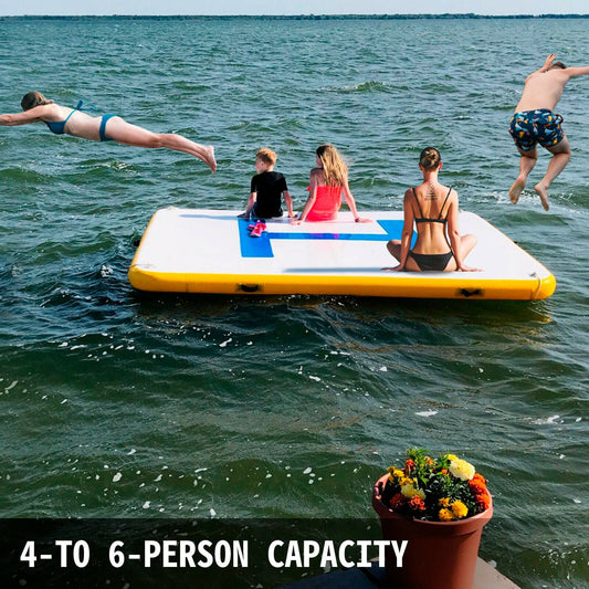 Inflatable Dock Platform PVC Floating Fishing Dock 8x5 ft w/ Electric Air Pump - Westfield Retailers