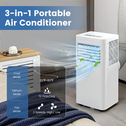 5000/6000 BTU(SACC) Portable Air Conditioner Cools 250 Sq.Ft