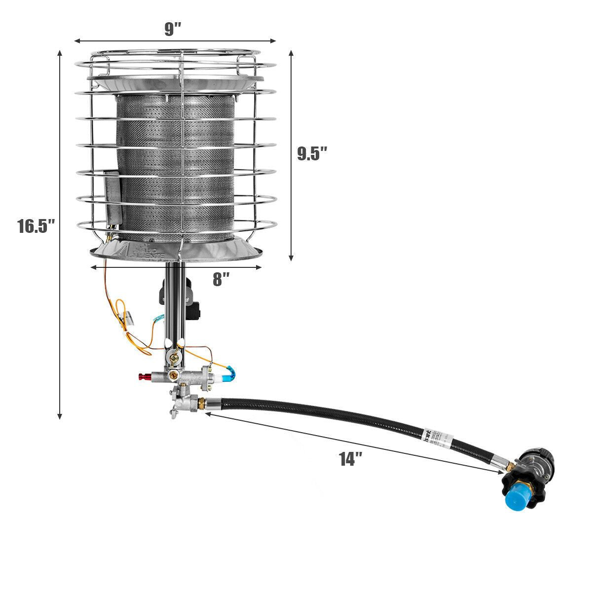 Powerful Tank Top Propane Gas Radiant Heater 42,000 BTU - Westfield Retailers