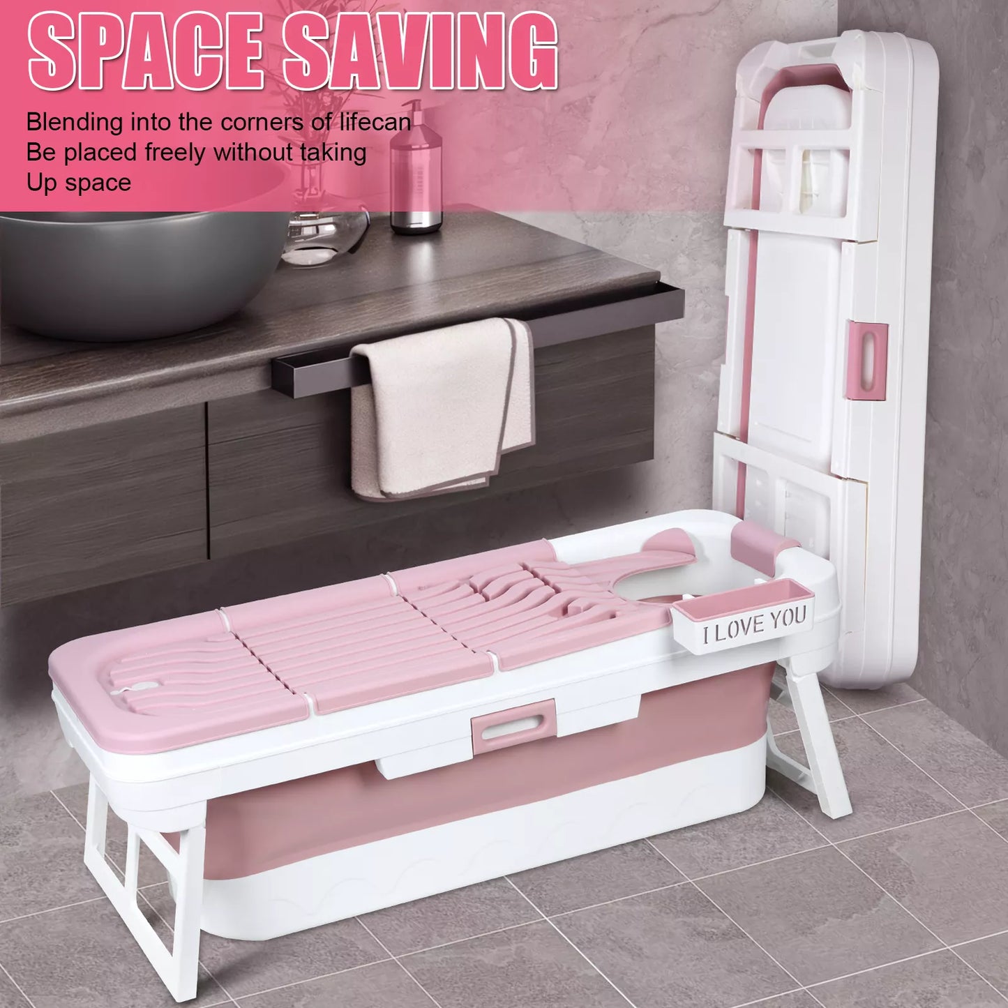 Portable Adult Foldable Bathtub Collapsible Stand Alone Spa