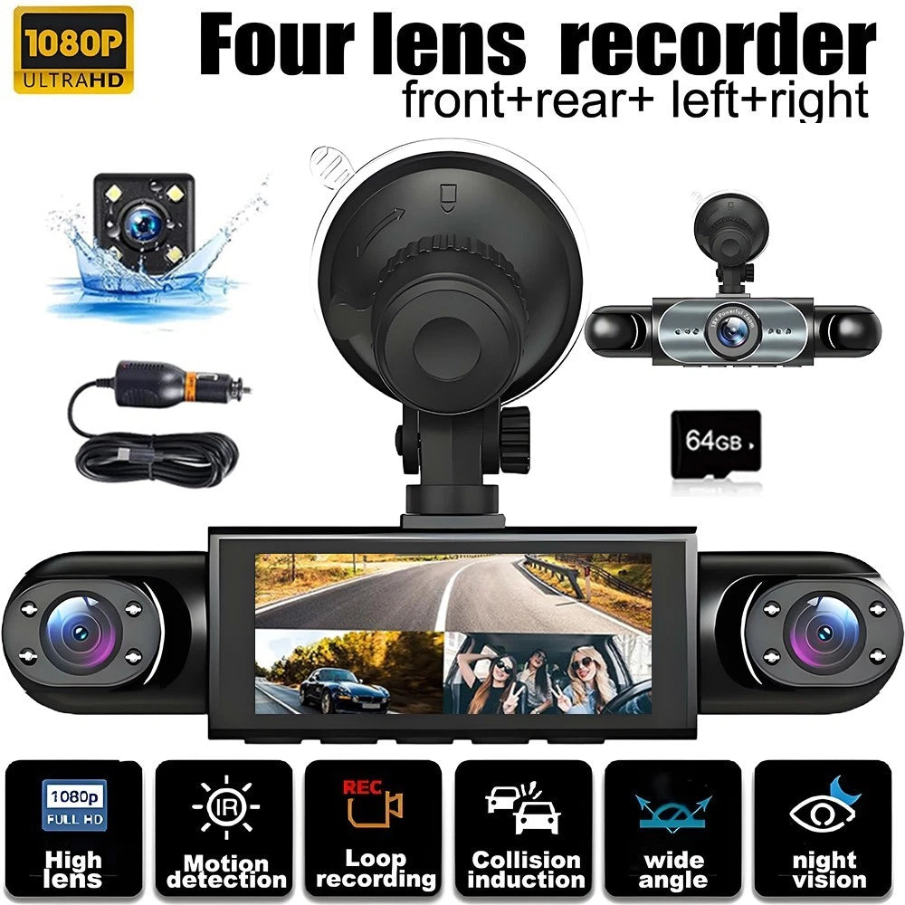 HD Night Vision Dash Cam  With Adjustable Lens