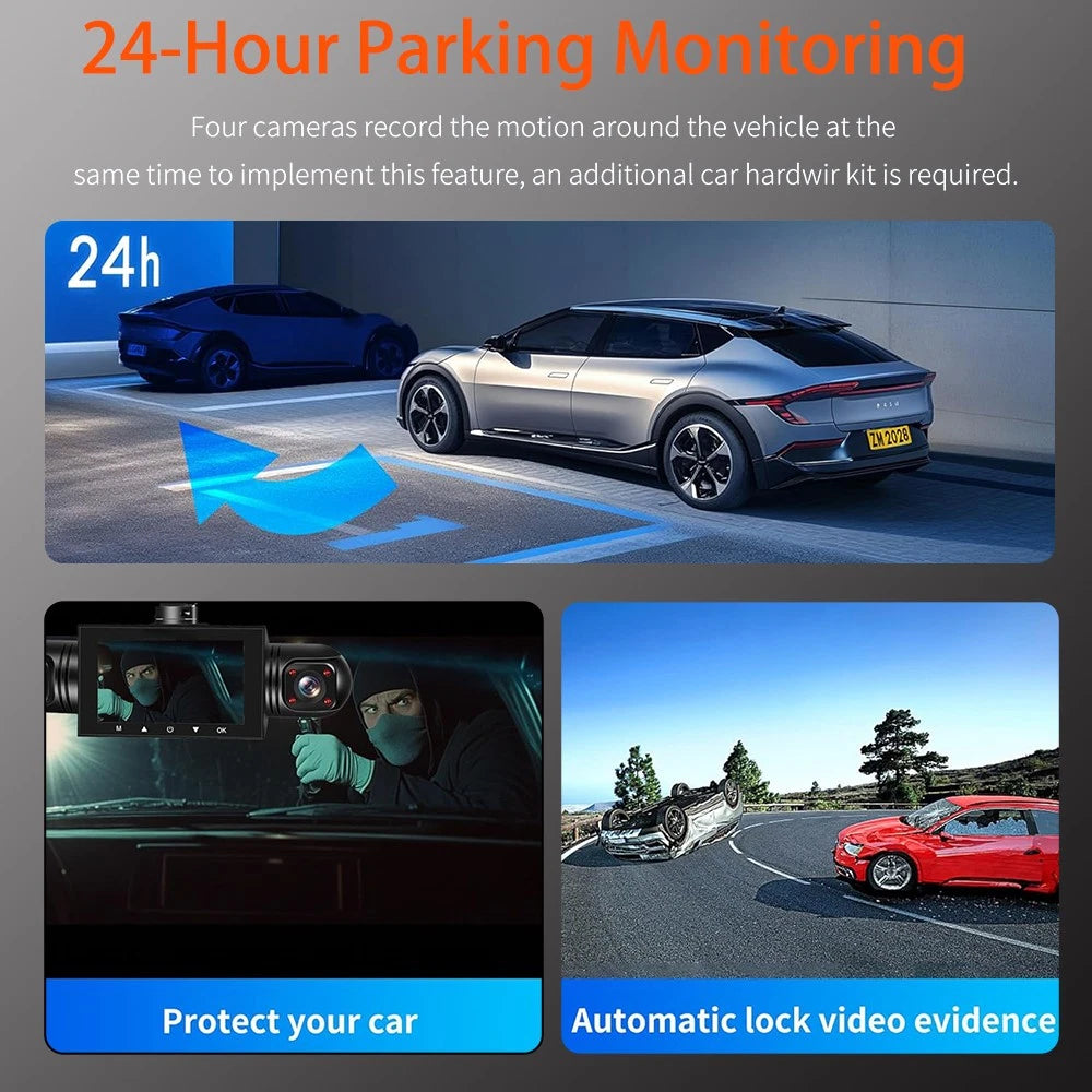 HD Night Vision Dash Cam  With Adjustable Lens