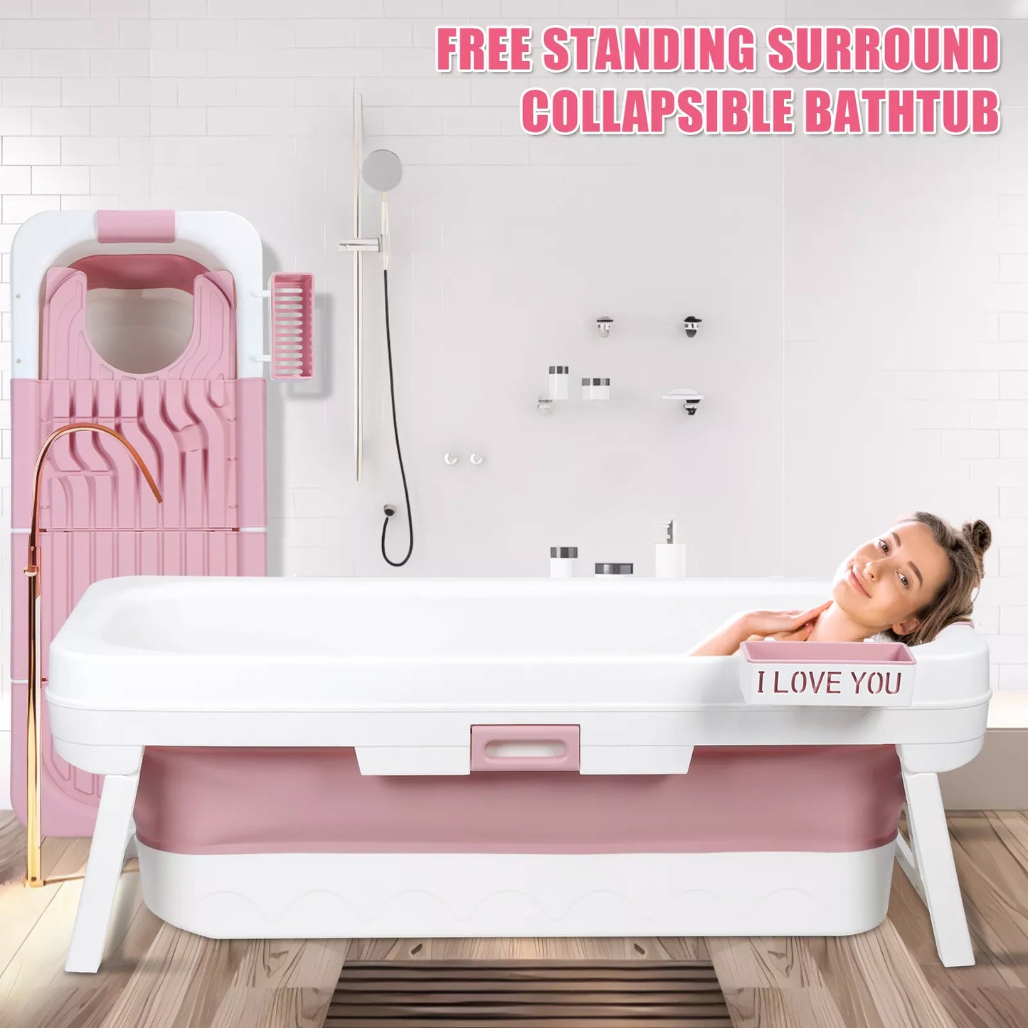 Portable Adult Foldable Bathtub Collapsible Stand Alone Spa