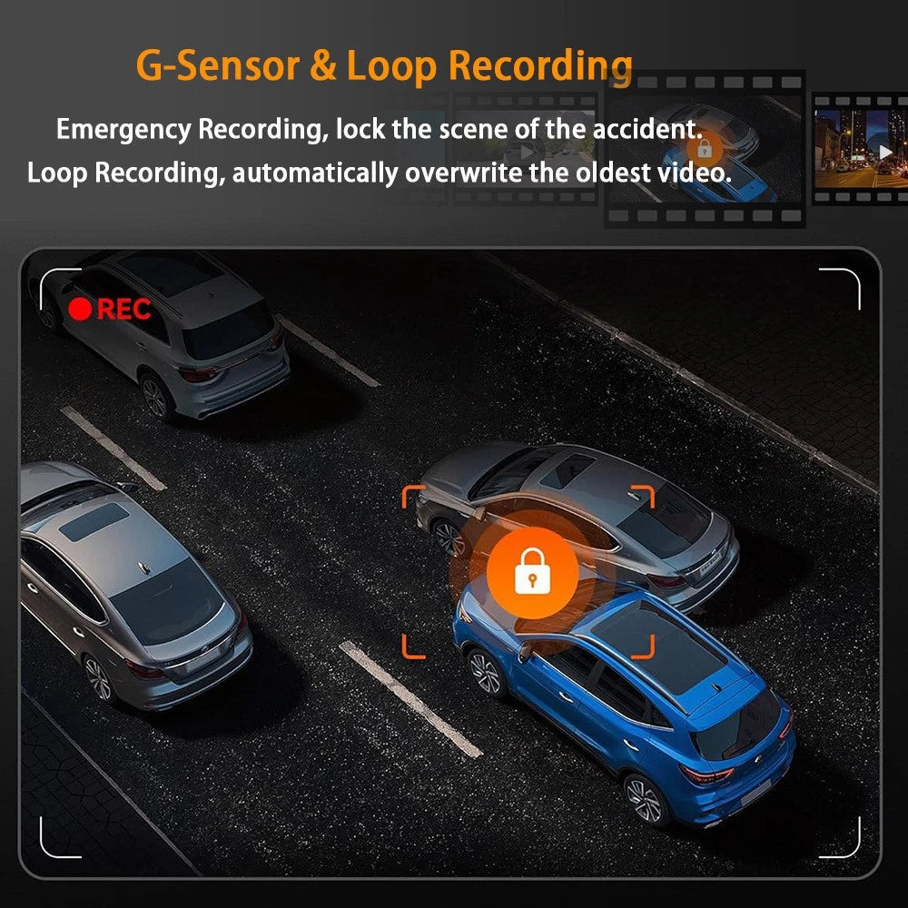HD Night Vision Dash Cam  With Adjustable Lens