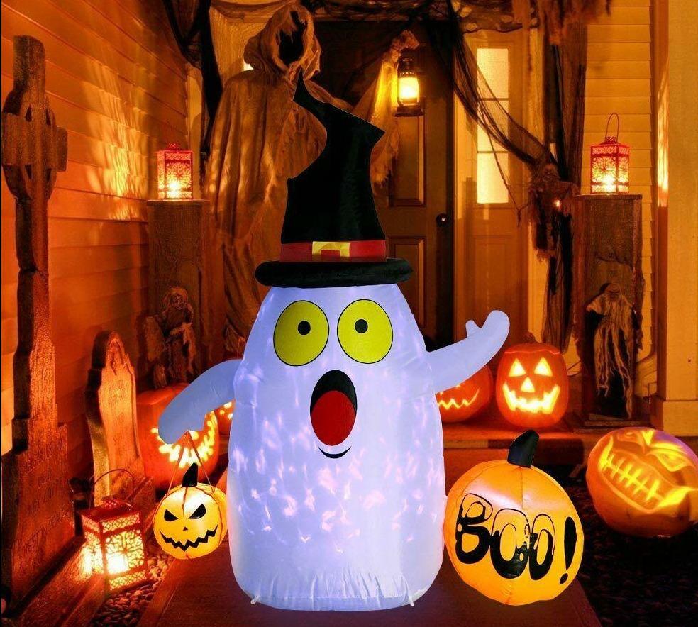 Halloween Outdoor Inflatable Blow Up Ghost With LED Lights 5 Ft - Westfield Retailers