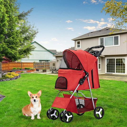 HPZ™ PET ROVER RUN Performance Jogging Sports Stroller For Small/Medium Dogs, Cats And Pets (Red) - Westfield Retailers