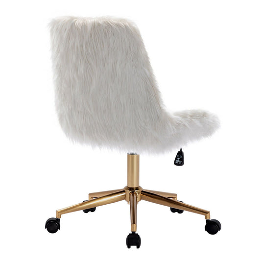 Luxurious Rolling Faux Fur Fuzzy Desk Chair - Westfield Retailers