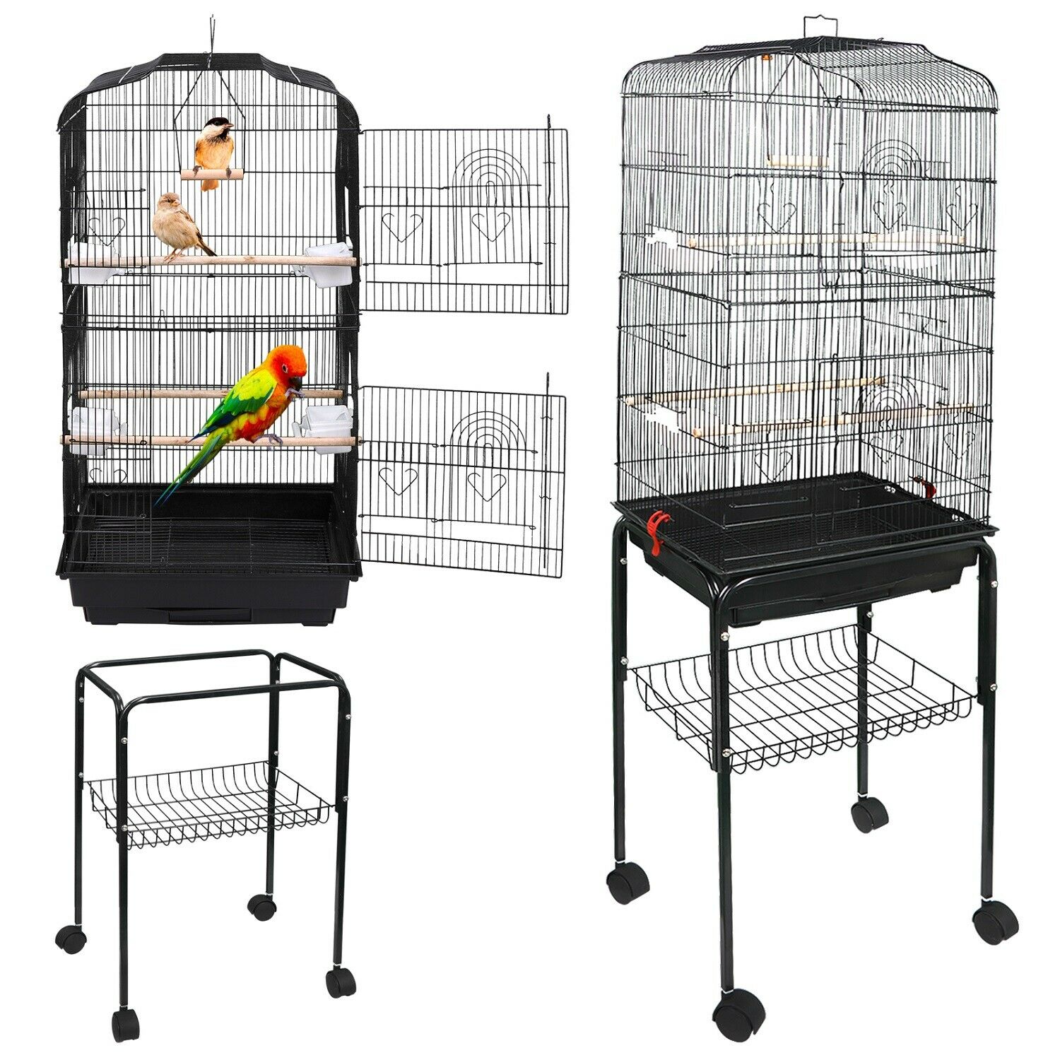 Rolling Bird Cage - Large Love Bird Cage with Stand 59'' - Westfield Retailers