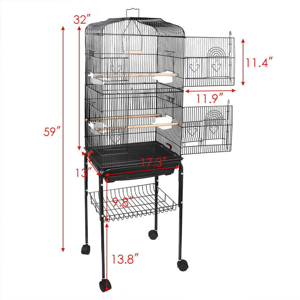 Rolling Bird Cage - Large Love Bird Cage with Stand 59'' - Westfield Retailers