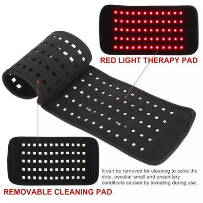 660nm Red &850nm Near Infrared Light Therapy Waist Wrap Pad Belt For Pain Relief