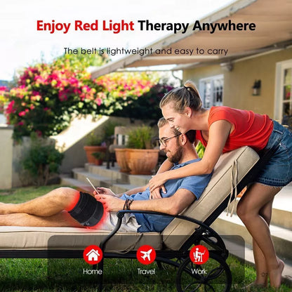 660nm Red &850nm Near Infrared Light Therapy Waist Wrap Pad Belt For Pain Relief