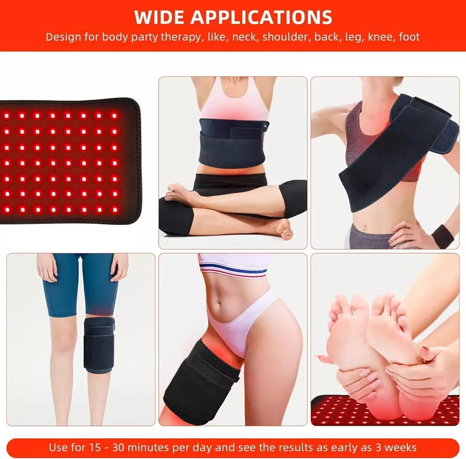 660nm Red &850nm Near Infrared Light Therapy Waist Wrap Pad Belt For Pain Relief