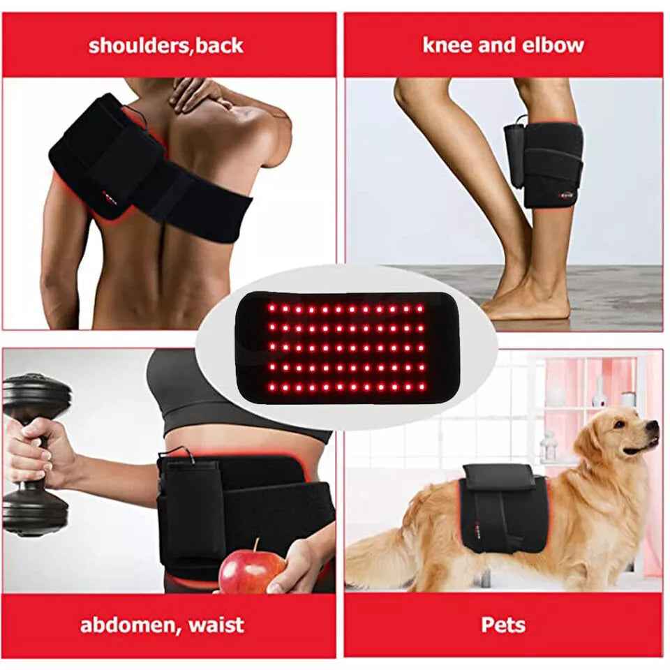 660nm Red &850nm Near Infrared Light Therapy Waist Wrap Pad Belt For Pain Relief